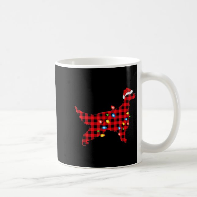 Taza De Café Red Buffalo Plaid Santa Irish Setter Dog Christmas (Derecha)
