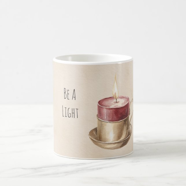 Taza De Café Red Candle in Gold Be A Light (Centro)