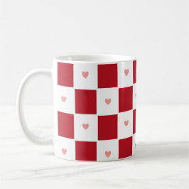 Taza De Café Red Checkered Love Mug