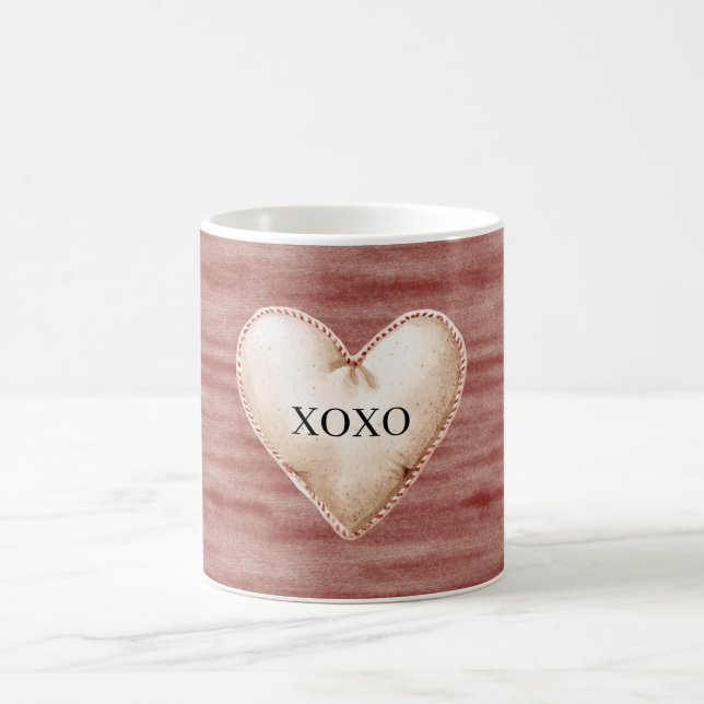 Taza De Café Red Cherry Blush Cream Heart XOXO (Centro)