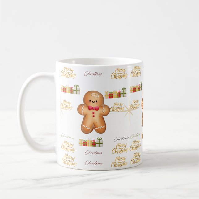 Taza De Café red Christmas  happy day and Christmas (Izquierda)