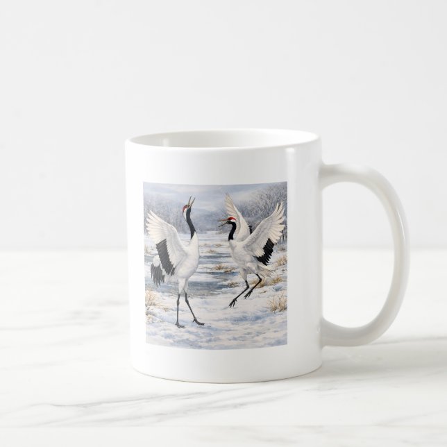 Taza De Café Red-crowned Cranes in Winter (Derecha)