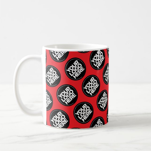Taza De Café Red Custom logo business pattern employee (Izquierda)