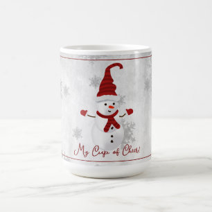 Taza De Café Red Cute Snowman