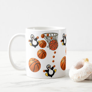 Taza De Café Red de baloncesto del Pingüino Mug