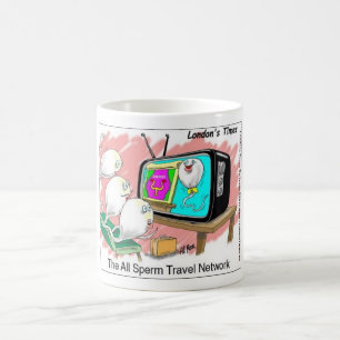 Taza De Café Red de Viaje de Esperma Tarjetas Divertidas Camise