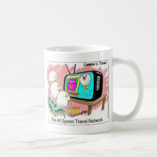 Taza De Café Red de Viaje de Esperma Tarjetas Divertidas Camise