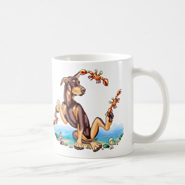 Taza De Café Red Doberman Pinscher Kinda Crabby Mugs (Derecha)