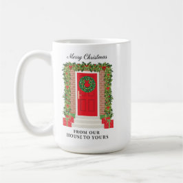Taza De Café Red Door Garland Wreath House to Yours