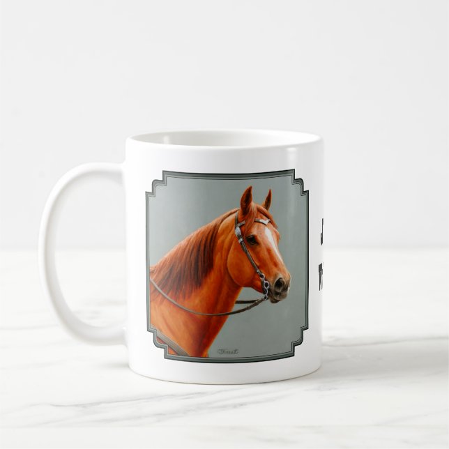 Taza De Café Red Dun Chestnut Sorrel Western Quarter Horse (Izquierda)