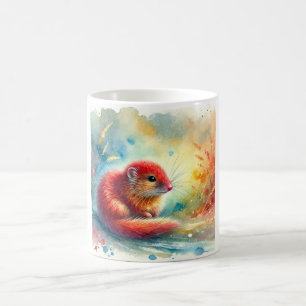 Taza De Café Red Elephant Shrew 180724AREF135 - Watercolor