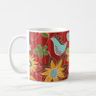 Taza De Café Red Floral Garden Mug