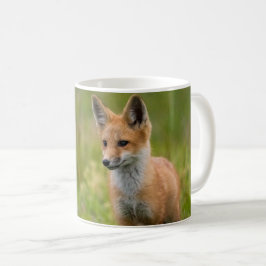 Taza De Café Red Fox Kit En Grassy Meadow