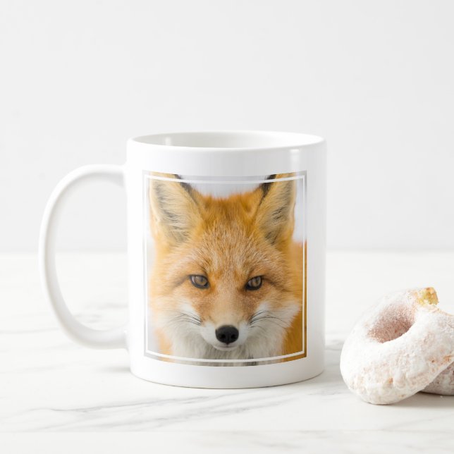 Taza De Café Red Fox Portrait (Con donut)