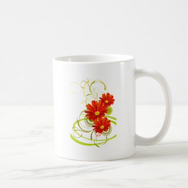 Taza De Café Red Gerbera Daisy (Derecha)
