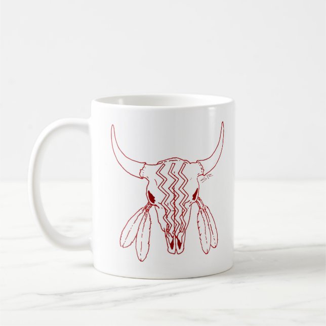 Taza De Café Red Ghost Dance Buffalo line mug (Izquierda)
