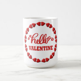 Taza De Café Red Hello Feliz Día de San Valentín 2024 Pareja