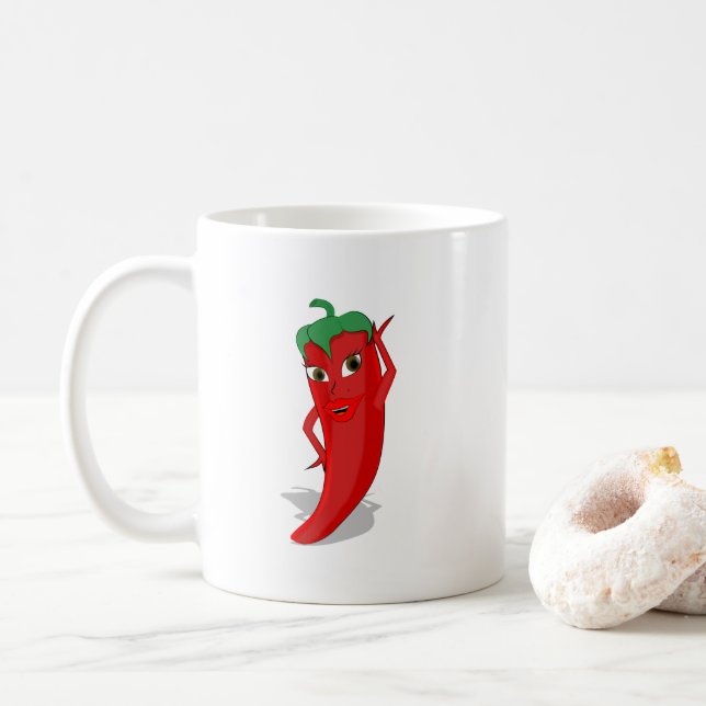Taza De Café Red Hot Pepper Diva (Con donut)