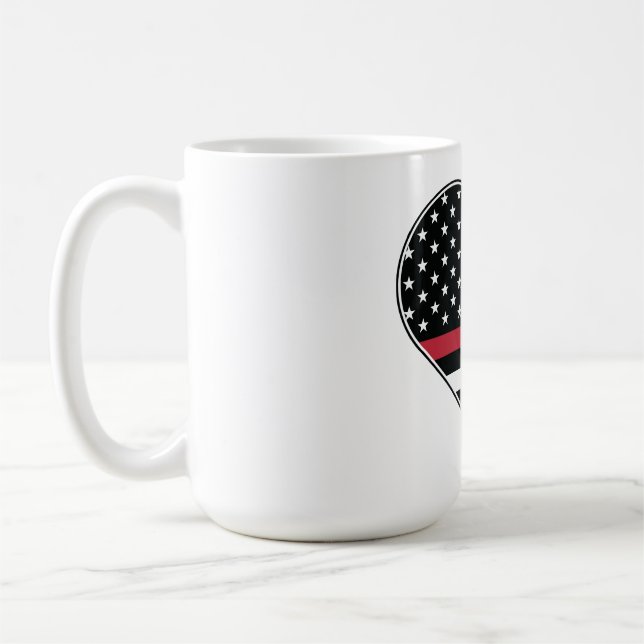 Taza De Café Red Line Flag Heart (Izquierda)