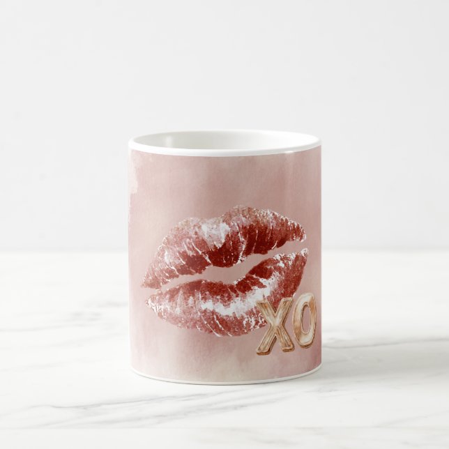 Taza De Café Red Lips Kiss XO (Centro)