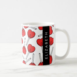 Taza De Café Red Lollipops, Heart Lollipops, Lolly, Your Name