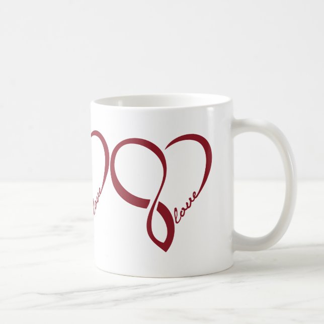 Taza De Café Red Love Hearts Mug (Derecha)