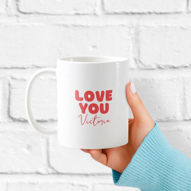 Taza De Café Red Love You Personalised Mug for Girlfriend  (Subido por el creador)