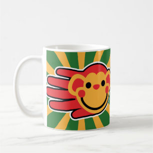 Taza De Café Red Monkey feliz hace frente