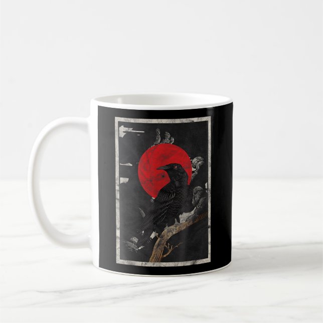 Taza De Café Red Moon Raven Black Crow (Izquierda)