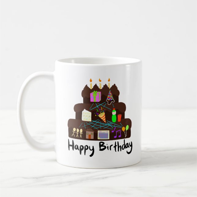 Taza De Café Red Neuronal de Cumpleaños Friki (Izquierda)