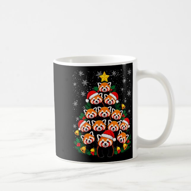 Taza De Café Red Panda Christmas Tree Funny Animal  (Derecha)