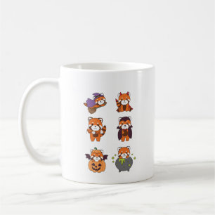 Taza De Café Red Panda Halloween Disfraces de vampiros de calab