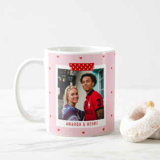 Taza De Café Red Pink Heart 2 Photo Happy Valentine's Day Gift 