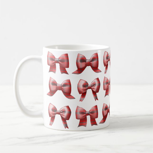 Taza De Café Red plaid Bow Coffee/Tea Mug (Izquierda)