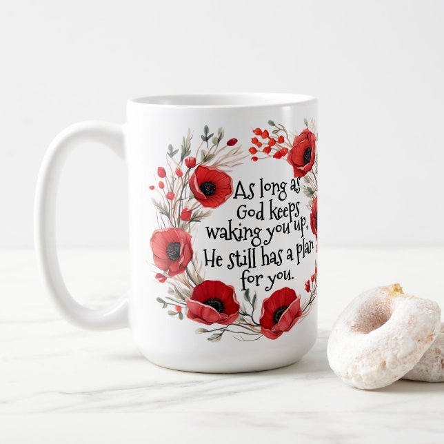 Taza De Café Red Poppies Mug (Con donut)