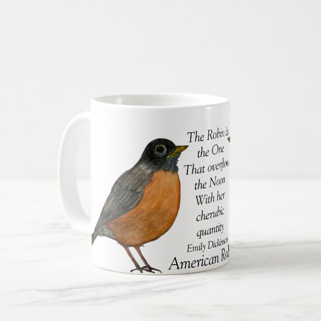 Taza De Café Red Robin Bird White Coffee Mug (Anverso izquierdo)