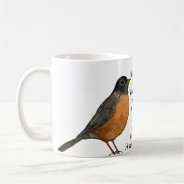 Taza De Café Red Robin Bird White Coffee Mug