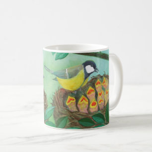 Taza De Café Red Robin y Great Tit Bird Nesting
