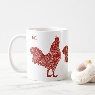 Taza De Café Red Roosters Trio Mug
