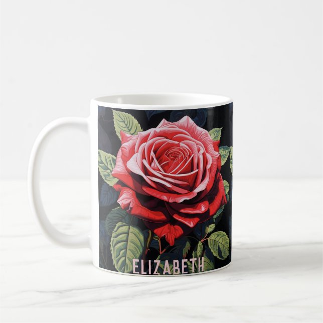 Taza De Café Red Rose Birthday Gift Ideas Personalizado Coffee  (Izquierda)