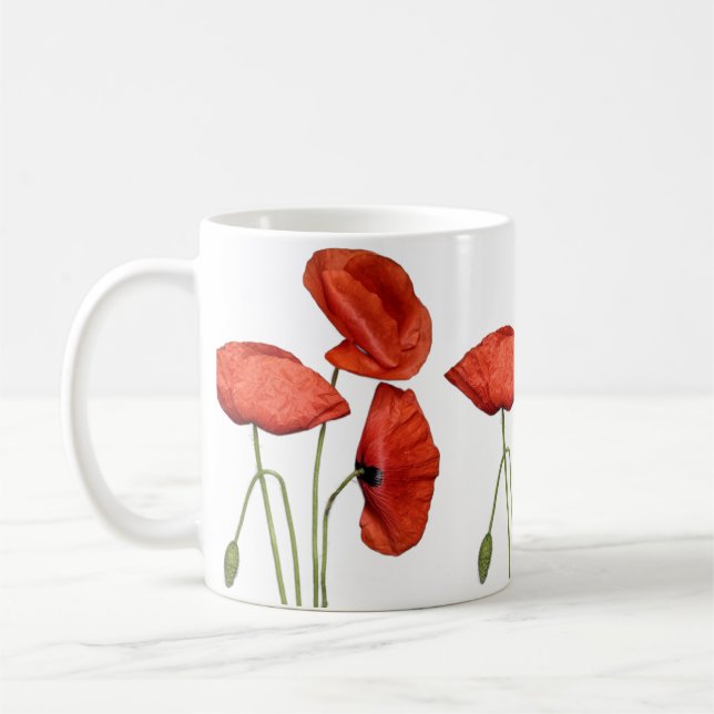Taza De Café „Red Rose Mug – Elegant Floral Coffee Cup“ (Izquierda)