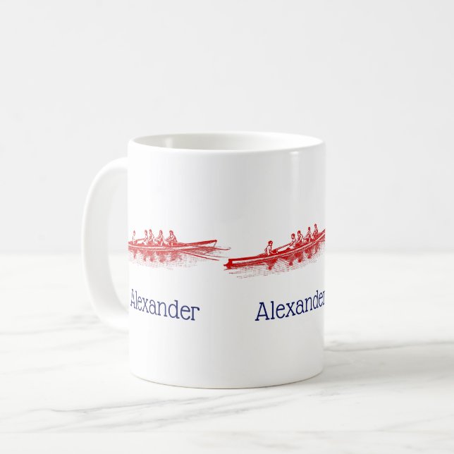 Taza De Café Red Rowing Rowers Equipo Deportes Acuáticos (Anverso izquierdo)