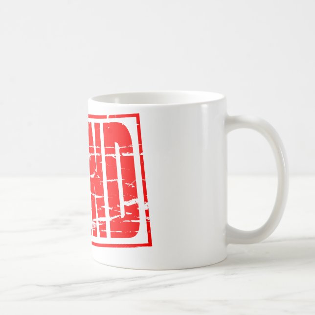 Taza De Café Red rubber stamp effect Pfand (Derecha)