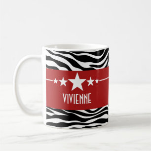Taza De Café Red Sassy Star Zebra Mug