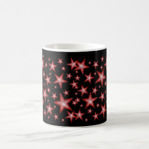 Taza De Café Red Stars mug black
