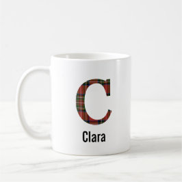 Taza De Café Red Stewart Plaid Monograma C Mug