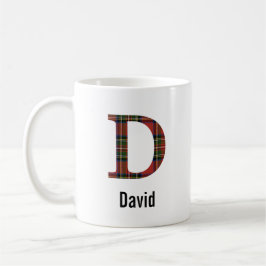 Taza De Café Red Stewart Plaid Monograma D Mug