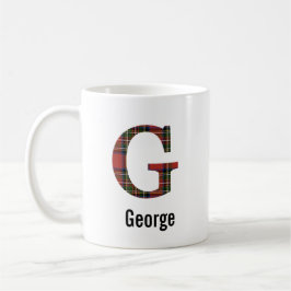 Taza De Café Red Stewart Plaid Monograma G Mug