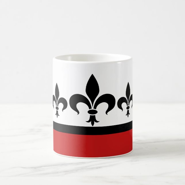 Taza De Café Red Swanky Fleur De Lis Mug (Centro)