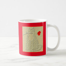 TAZA DE CAFÉ RED VALENTINE KITTY CAT